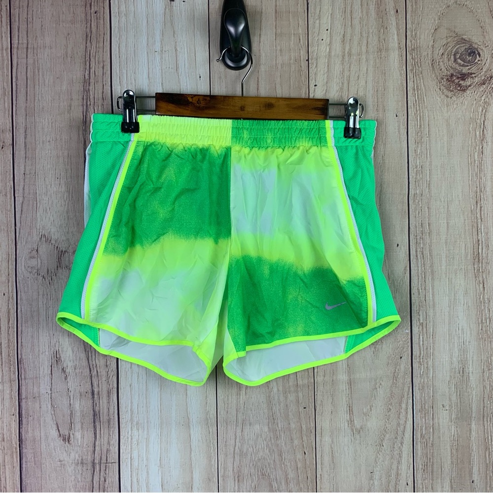 Women's Nike‎ Green and Yellow Athletic Running Shorts
